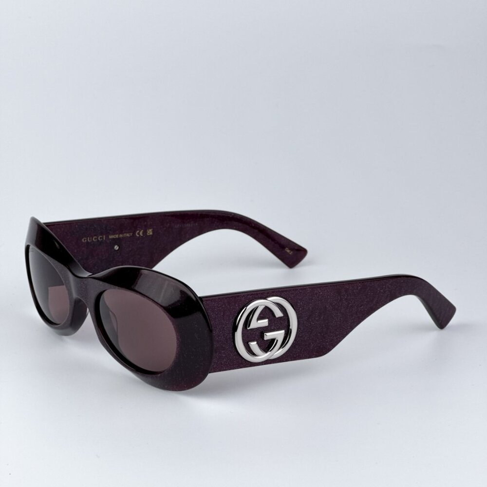 Gucci Gg1696s 003 Brand New Sunglasses Violet Violet Women Oval